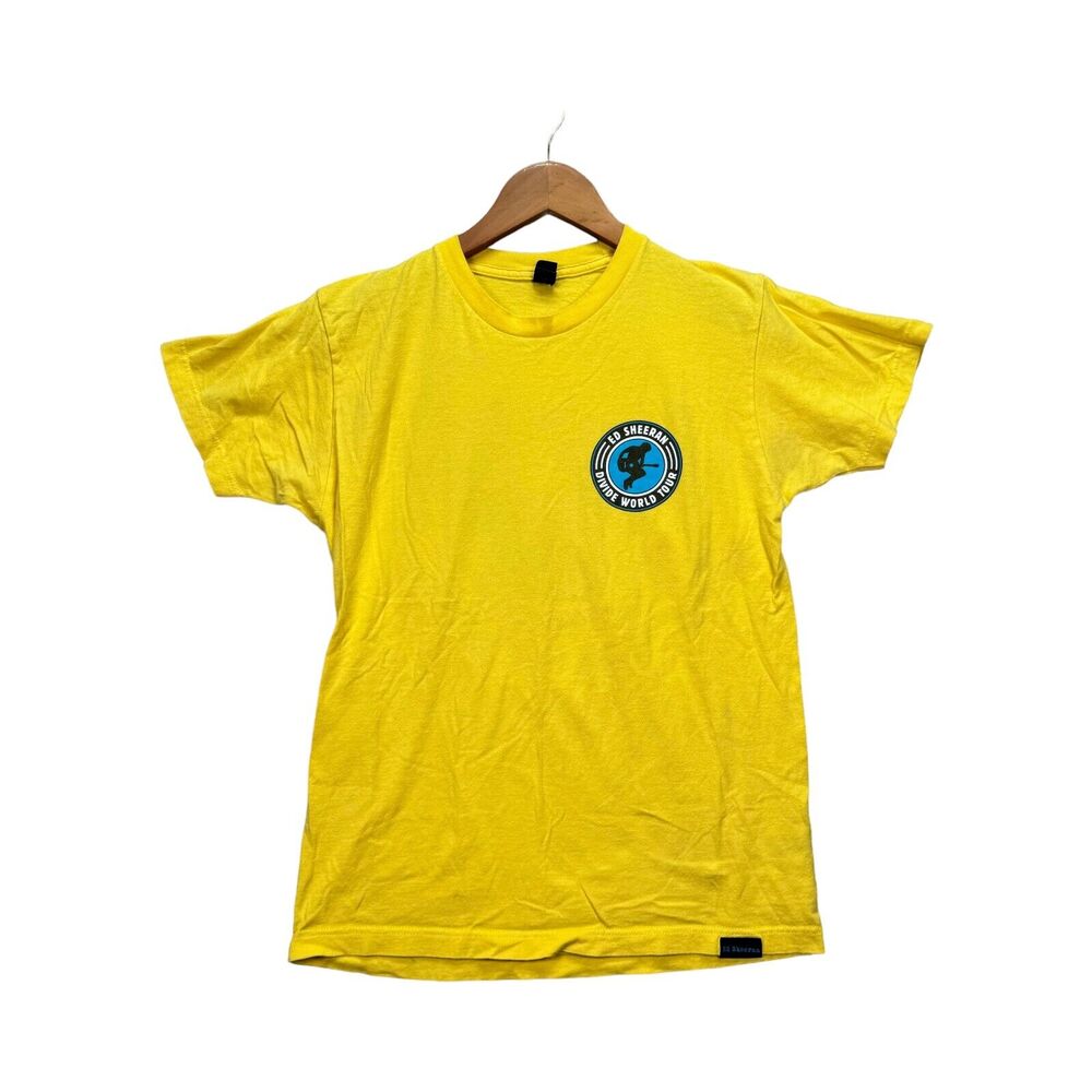 Ed Sheeran T-Shirt Men's Yellow Divide World Tour Concert Fan 2017 - 2019 sz M